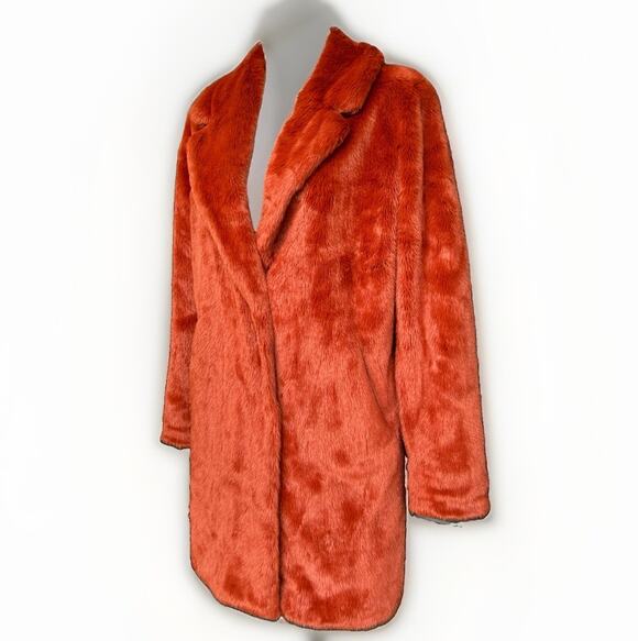 Sebby Jackets & Blazers - Sebby Collection Faux Fur Coat Jacket Women's Sz S Burnt Orange Fall Cozy Plush